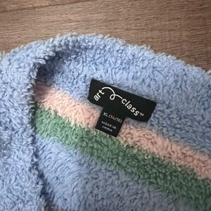 Art Class Cozy Striped Sweater in Blue, Pink, and Green